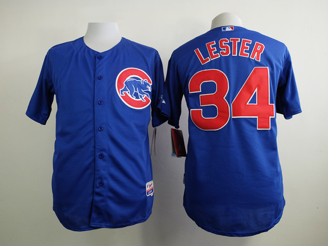 Men Chicago Cubs #34 Lester Blue MLB Jerseys->chicago cubs->MLB Jersey